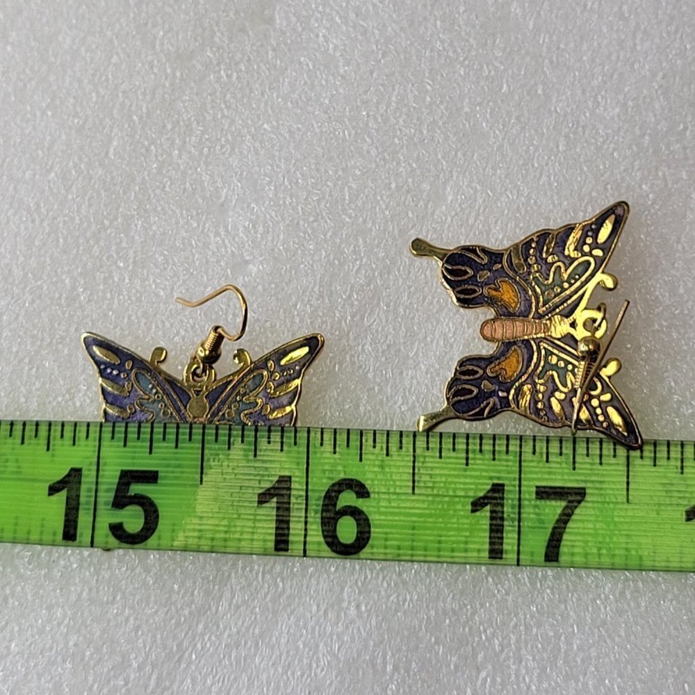 Butterfly Enamel Colorful Earrings - Picture 4 of 8